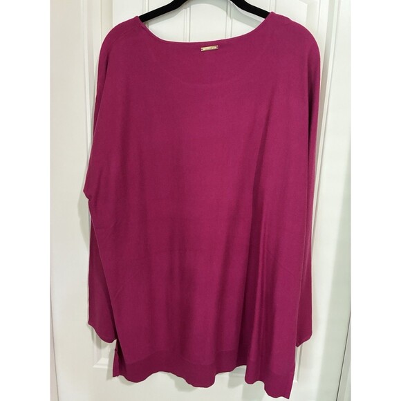Michael Kors Sweater AZALEA  PINK FUSCHIA MK Gold Logo Career Size XL - Picture 2 of 2